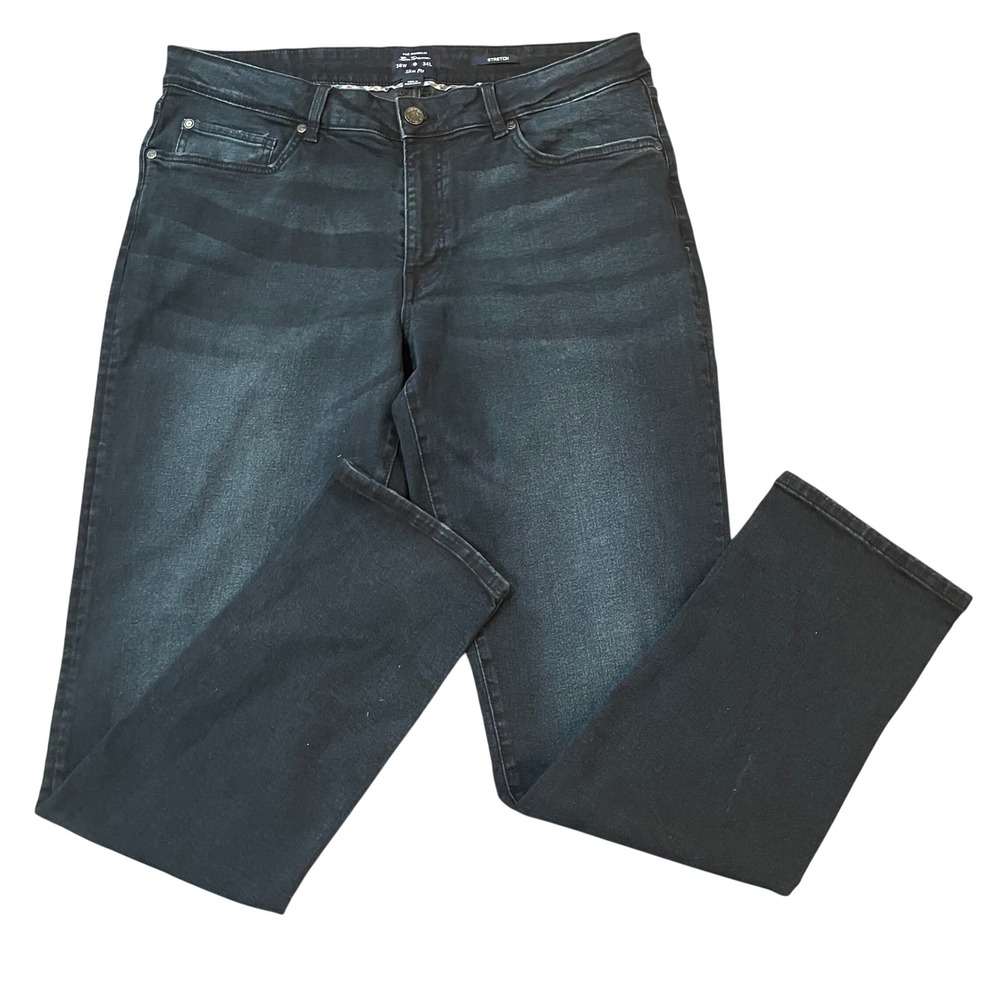 Ben Sherman Jeans Mens Black Slim Fit Stretch Denim 36W x 34L
